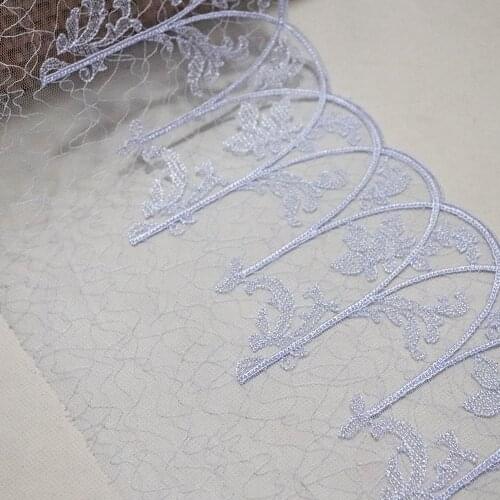1 Meter 18 CM Width Vintage Flowers Embroidered Lace Trim Soft Mesh For Bra Lingerie Costume Wedding Dress Clothes Sewing Craft