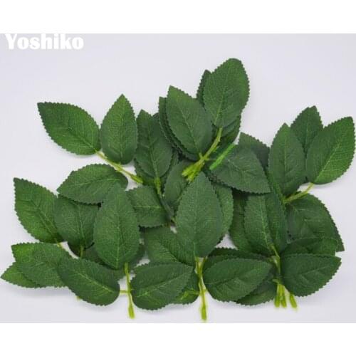 10 pcs 10 cm Artificial Silk Rose Leaves For Wedding Decoration DIY Floral Craft Bouquet Garland Fake Flower Crafts Supplies