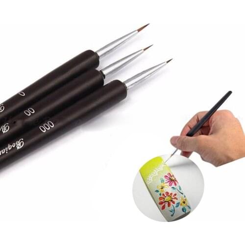 3Pcs/Set Nail Art Brushes Acrylic French Painting Brush Flower Design Stripes Lines Liner DIY Drawing Pen Manicure Tools