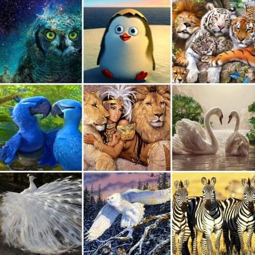 30x40x50x60x70 Animal Tiger Swan diamond painting 5D Full Diamond mosaic Cross Stitch DIY home Decoration Christmas Gift