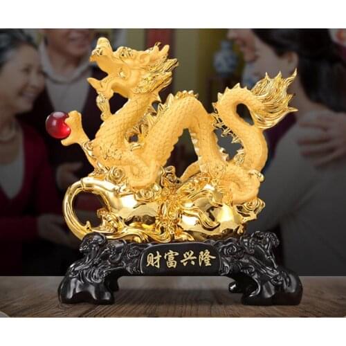 Wealth is prosperous velvet sarong decoration piece lucky dragon Chinese decoration living room wine cabinet TV cabinet househol