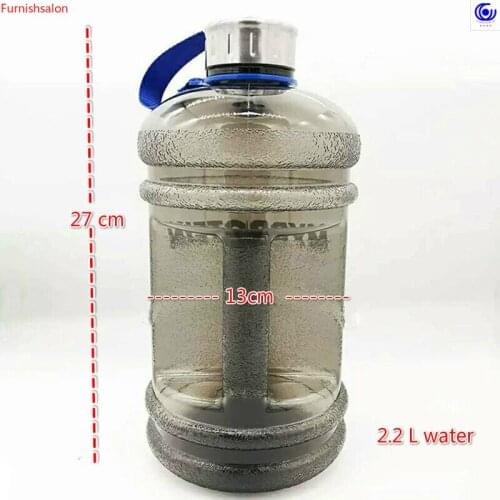Large capacity bucket cup sport fitness Kettle Gym Dumbbell creative portable plastic space 2.2 Liter water bottle drinkware