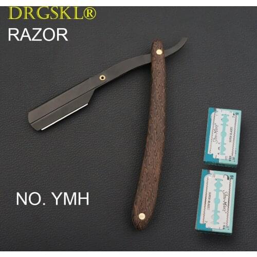 DRGSKL mens manual shaving razors Classic Sandalwood handle barber shaver Hairdresser razor change blade type rzaor NO.YMH