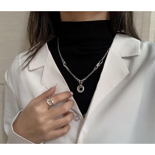 Timeless Wonder 925 Sterling Silver Geo Charm Chains Necklace Women Jewelry Goth Letter Top Punk Designer Kpop Pendant Ins 7325