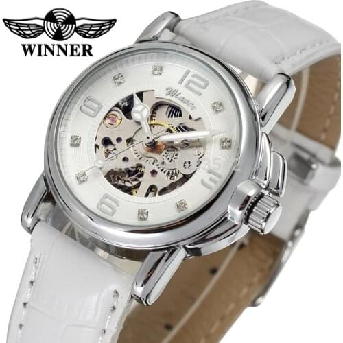 Winner Womens Watch Newest Design Watches Lady Top Quality Watch Factory Shop Fashion Wristwatch Color White WRL8011M3S10