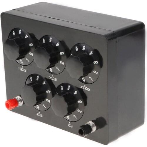 Black Resistance Box Iron Variable Decade Resistor Resistance Box 0-9999.9 Ohm 165X125X60Mm forPhysical Teaching