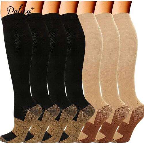 Compression Stocking for Women Thigh High Soft Knee Long Stockings for Unisex Nylon TStretch Stocking Relief Pain 3 Pairs