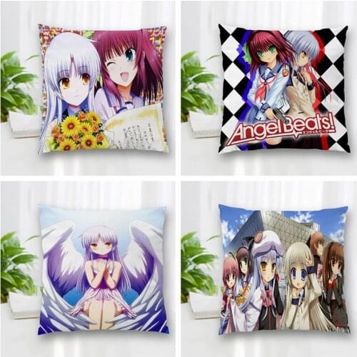 Hot Sale Custom Decorative Pillowcase Angel Beats Square Zippered Pillow Cover Best Nice Gift 20X20cm 35X35cm 40x40cm