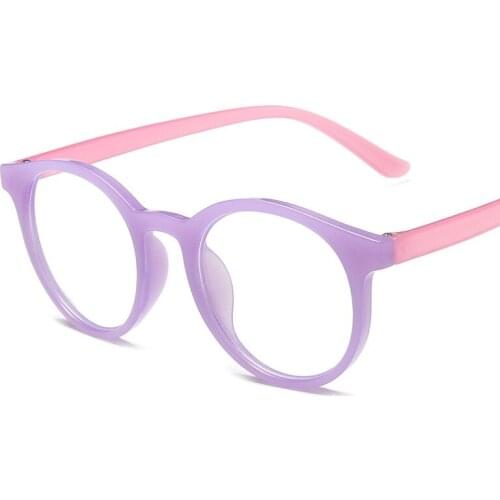 Child Round Frame Girls Boys Anti-Blue Glasses Transparent Lens UV400 Eye Protection Children Kids Comeputer-Gaming Eyewear