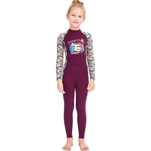 Children Girls Long Swimsuit Sun Protection Bathing Suits Speed Dried Loaded Snorkeling Diving Wetsuits