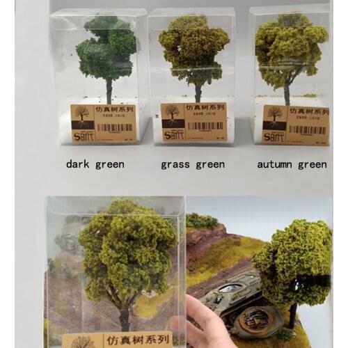 DIY Micro Model Tree Building Simulation Vegetation Train Railway Military Scene Sand Table landscape decoration Material