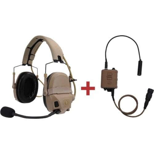 FMA&FCS AMP Tactical Headset Communication Noise Reduction V60 PTT Upgraded Version 1372