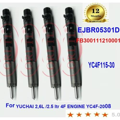 4PC/LOT DIESEL EJBR05301D FB3001112100011 Common rail injection system fuel injector FB300-1112100-011 for YUCHAI 2,6L /2.5 ltr