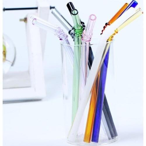 Special Fine Curved Glass Pipet Environmental Glass Health Baby Drinking Art Straws Pipette Drinking Straws Eco-friendly