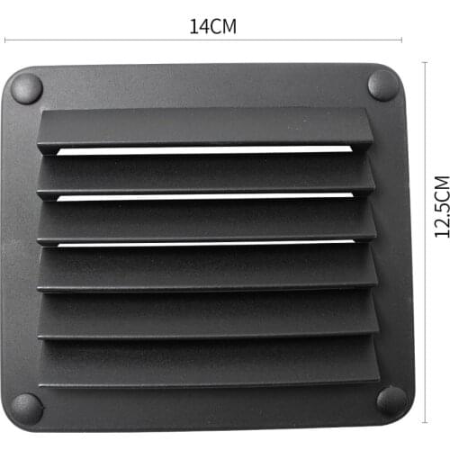 Marine for 5-1/2" x 4-7/8" Louvered Vent Black ABS Plastic Sail Boat