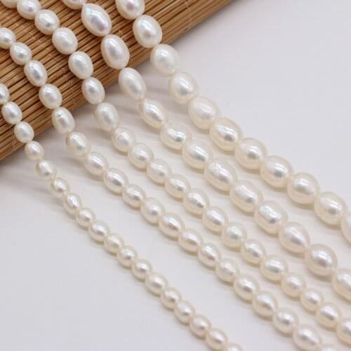 Natural Freshwater Pearl Rice-shaped AA-level White Pearl Various Specifications DIY Jewelry Made In Necklace,bracelet, Earrings