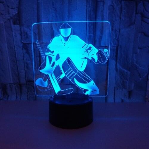 Ice Hockey 3D Night Light Acrylic USB Colorful Mood Lights Remote Touch Atmosphere Lamp Mood light Table 3D Illusion lamp