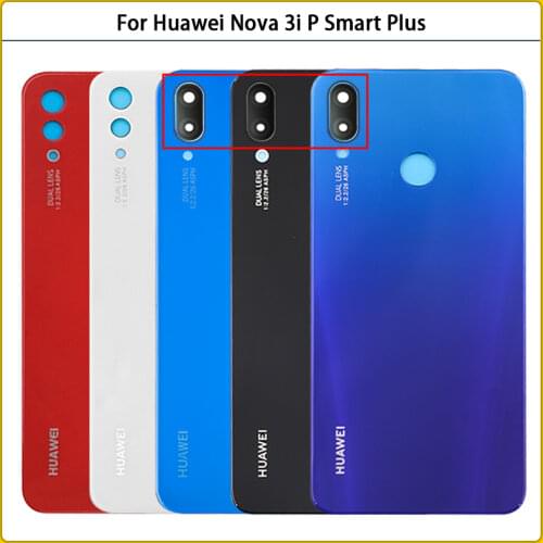 New For Huawei Nova 3i Battery Back Cover Door Cover Adhesive Replac For Huawei P Smart Plus 6.3“ Rear Glass Housing Case