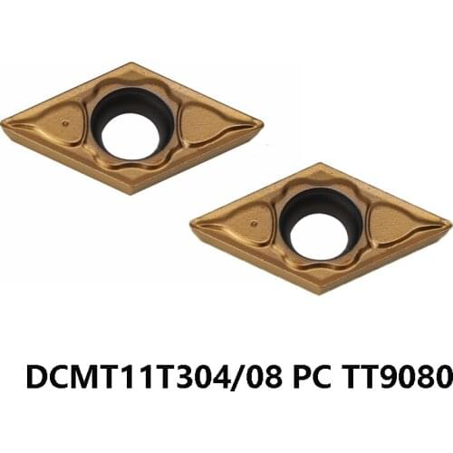 Original 10pcs/box DCMT 11T304 11T308 DCMT11T304 DCMT11T308 PC TT9080 Carbide Inserts Lathe Cutter Tools CNC Tools inserto