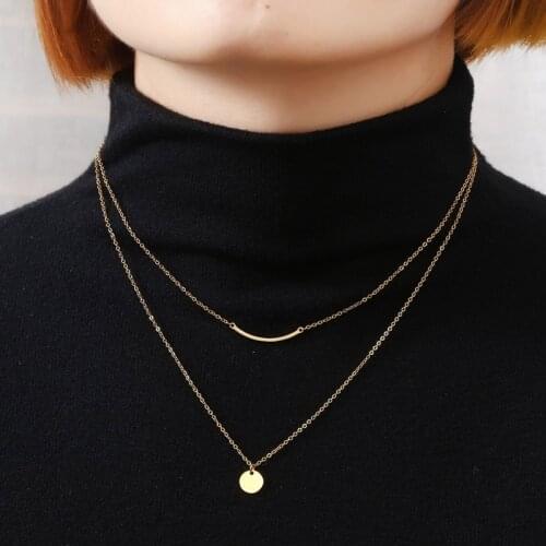 2021Minimalist Of Trend Personality All-match Double Layer Jewelry Fashion18k Gold Plated Necklaces Women