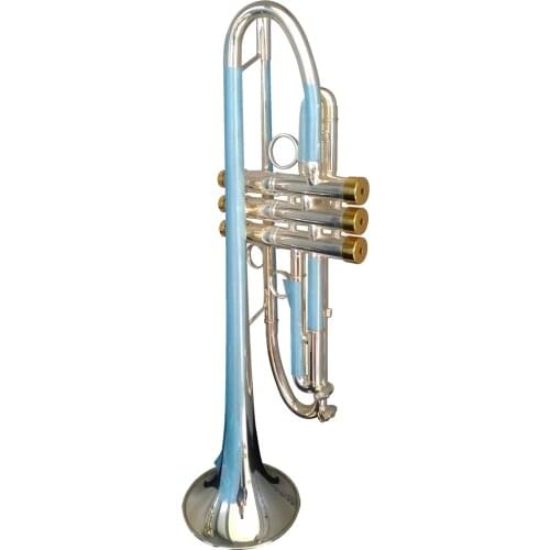 Professional Grade Tone Bb Streamline Silver plated body gold plated caps trumpet