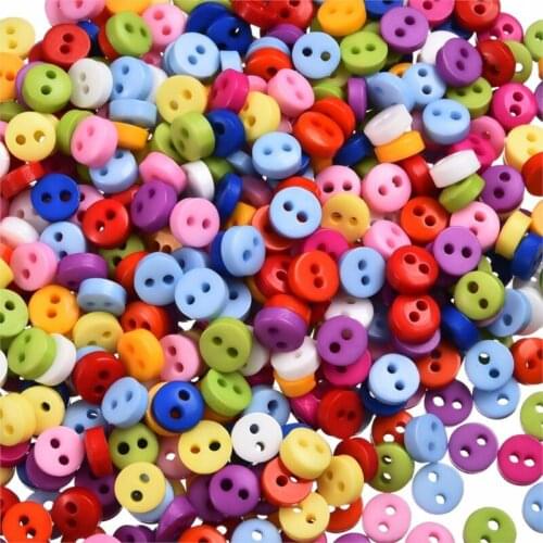 LF 300Pcs Mixed Round 6mm Resin Sewing Buttons For Cloth Needlework Flatback Scrapbooking Crafts Decorative Diy Accessories