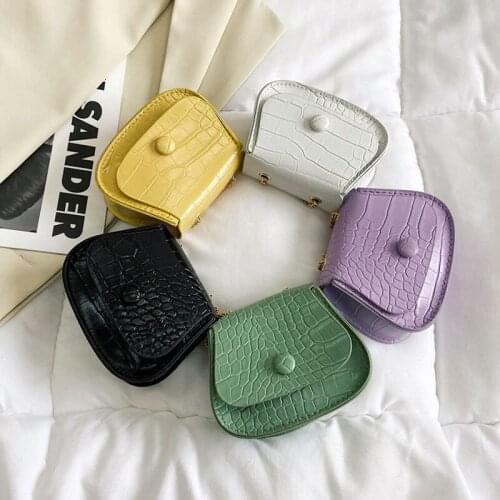 Simple Style Shoulder For Women Chain Strap Fashion Crossbody Bag Solid Designer Small Saddle Bag Female Purse