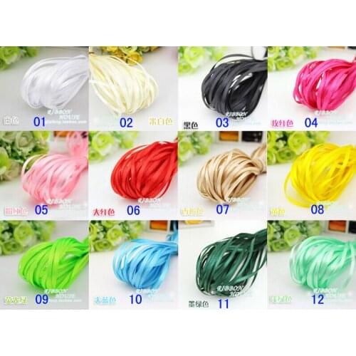 Navy Blue (10meters/lot) 1/8" (3mm) Single Face Satin Ribbon Webbing Decoration Gift Christmas Ribbons party Candy Box Dec