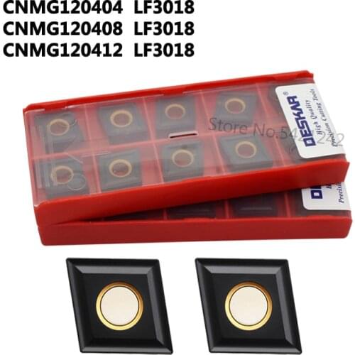 10PCS CNMG120404 CNMG120408 LF3018 Carbide Insert DESKAR CNC lathe metal Cutting tool External turning Tool For Cast Iron