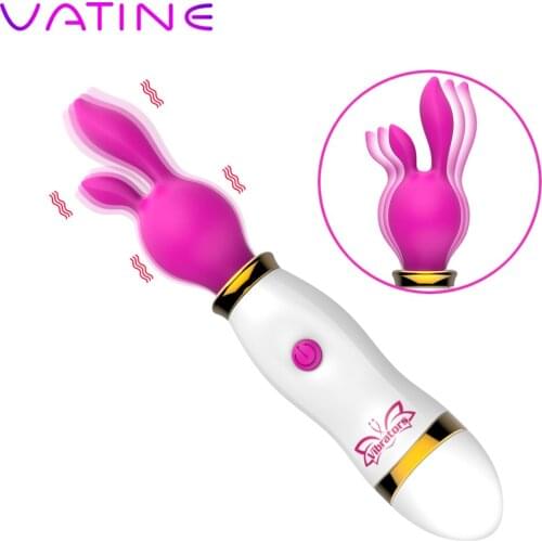 VATINE Rabbit Vibrator Clitoris Stimulate Magic Rod AV Stick Vibrator USB Recharge Female Masturbation Sex Toy for Woman
