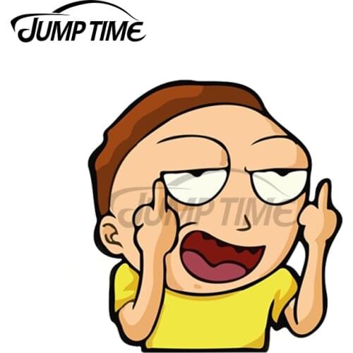 Jump Time 13 x6cm For Anime Peeker Picking Anime Hit glass Car Stickers and Decals Occlusion Scratch Waterproof JDM Accessories