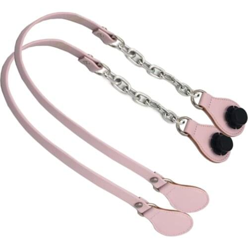 High-end atmospheric grade Silver Aluminum Superfiber Handles handle leather chain Handle for Obag O Bag Handbag