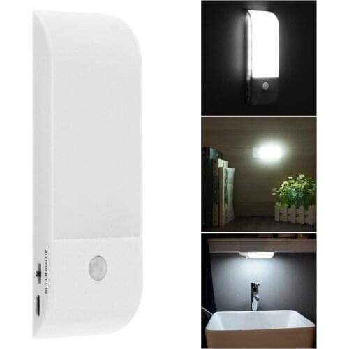 Bright 12 LED Rechargeable PIR Motion Sensor Cabinet Wardrobe Wall Lamp with USB Charging for Wardrobe/Hallway/Pathway/Staircase
