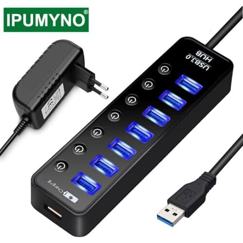 USB HUB 3.0 Multi 4 7 Port Charger For Ipad Mac Book Air Pro Pc Computer Laptop Accessories With Power Adapter Usb Splitter Hab