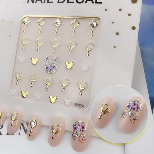 1pc Bronzing Rhinestones Nail Art Decals 3D Sequins Holographic Nail Glitter Flakes Sequin Mirror Glitter Effect Decorations