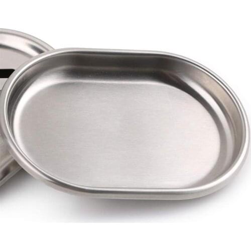 1pcs Portable Soap Dish Stainless Steel Double Layer Creative Soap Box Silver Color Soap Holder Soap Rack For Home Bathroom