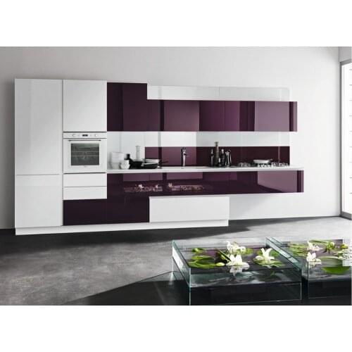 2017 newest design high gloss lacquer kitchen cabinets white color modern 2PAC kitchen furnitures L1606085