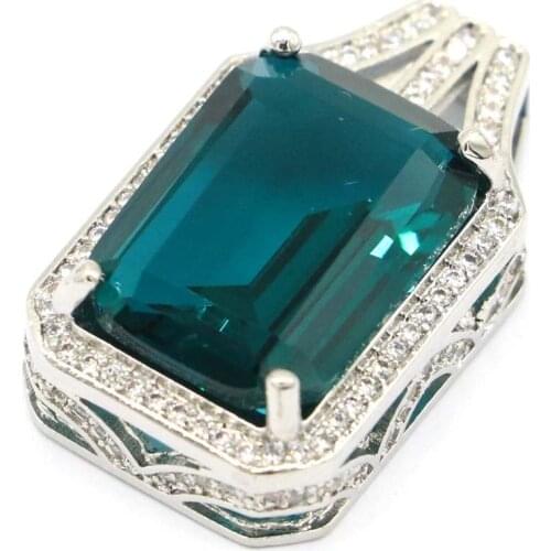 30x23mm SheCrown Hot Sell Created Scorpio Pink Tourmaline White Pearl Gift For Sister Silver Pendant