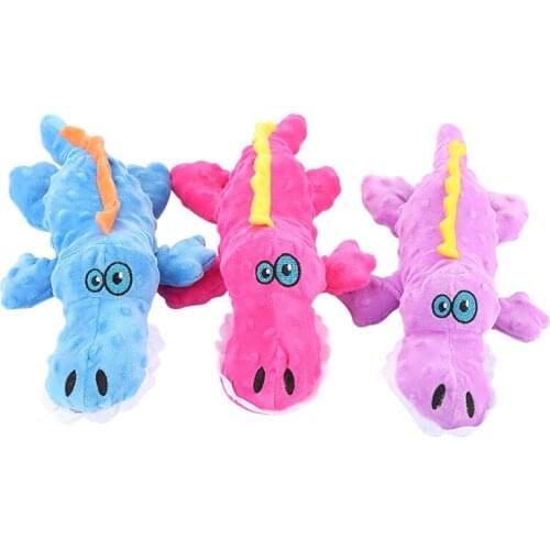 3 Colors Chew Toys Cute Animal Mini Soft Crocodile Shaped Squeaky Cotton Dog Toy Puppy Teething Comfortable Toys For Children