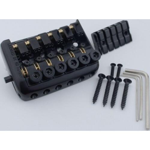 6 String Saddle Headless Guitar Bridge Tailpiece Black