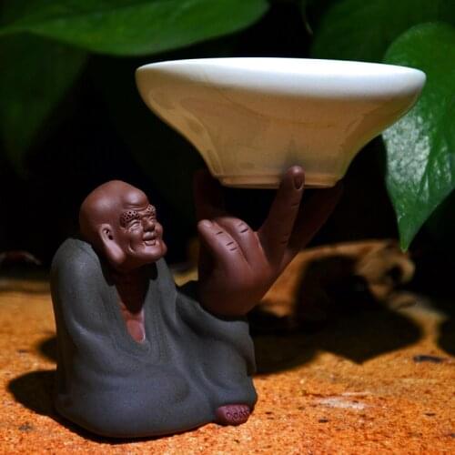 Eighteen Arhat Happy Arhat Tea Ornaments Creative Figure Buddha Statue Pen Rack Bi Tuo Tea Strainer Tea Set Tea Decoration