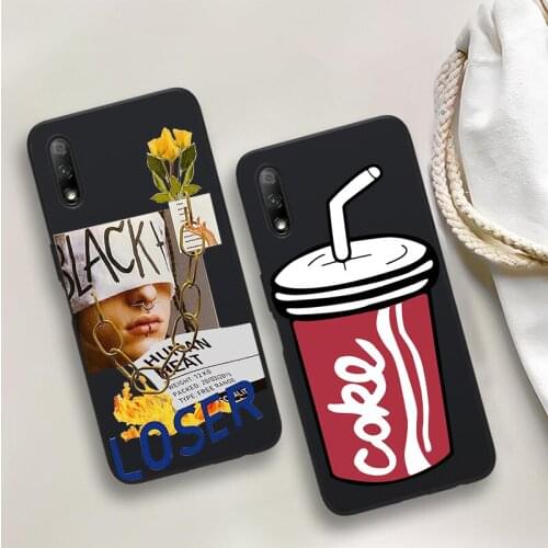 Cola Bottle Black Soft Phone Case For Huawei P40 P30 P20 Mate 10 20 30 40 Pro lite Plus P smart 2019 2020 TPU Cover