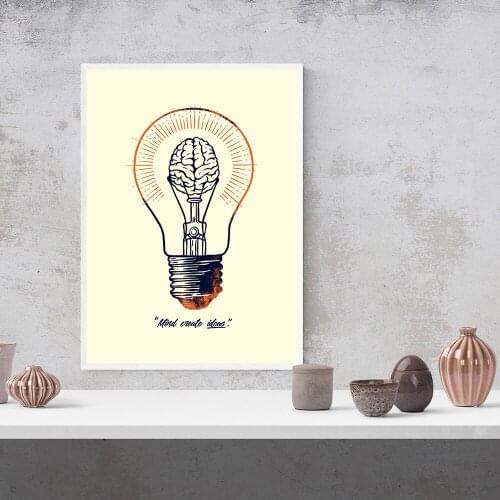 Home Decoration Canvas HD Prints Simple Letters Poster Painting Living Room Wall Art Modular Mind Cieate Ideas Picture No Frame