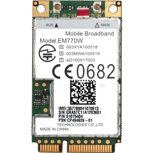 EM770W WiFi Card 3G 14.4Mbps Mini PCI E Network Wwan Card for Windows 2000/XP/Vista/Windows 7/Linux Laptop