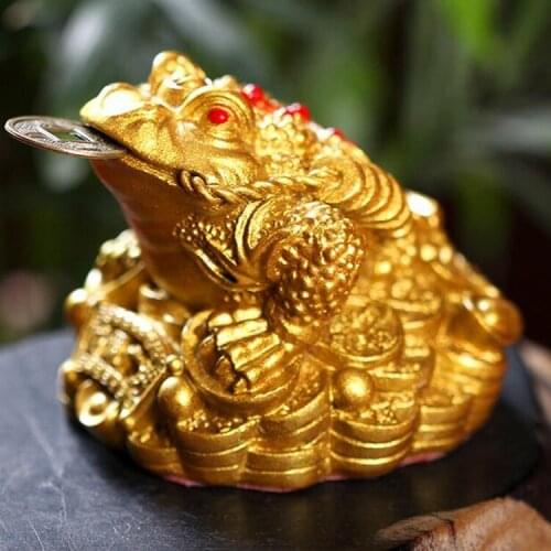 Feng Shui lucky bronze metal crafts more property income feng shui ornaments gossip toad cicada craft ornaments