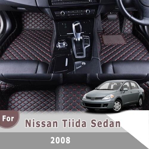 RHD Carpets For Nissan Tiida Sedan 2008 Car Floor Mats Pedals Foots Auto Interior Accessories Automobiles Artificial Leather
