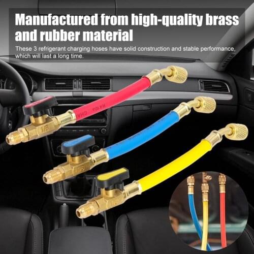 Easy Connection Brass Ball Valves R410A Charging Refrigeration Hose for Recovery Work