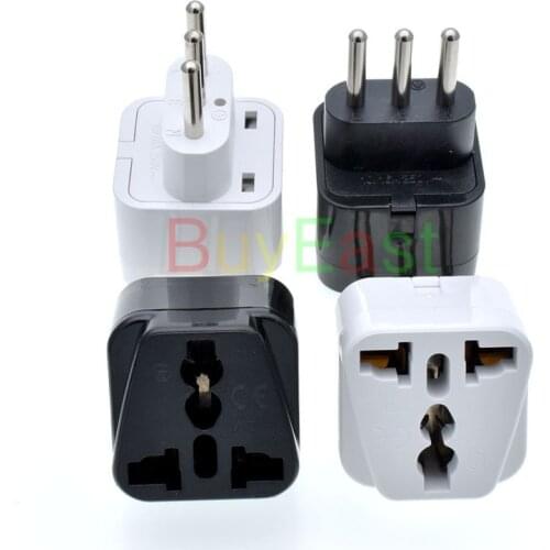 Lot 10 Italian Uruguay Travel Adapter Type L Plug Multi Outlet Convert US/AU/UK/EU/GE/China.. World Plug AC100~250V 10A Black