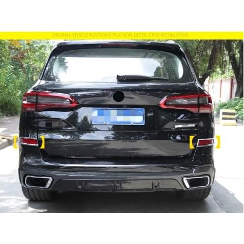Matte ABS Chrome 2pcs Rear Tail Fog Light Lamp Foglight Cover Trim Frame Fit For BMW X5 2019 2020 2021 Accessories