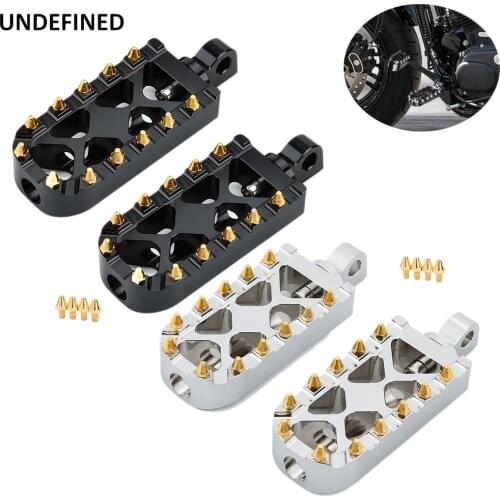 Motorcycle MX Foot Pegs Bobber Chopper Offroad Wide Footrest Pedals for Harley Sportster Iron 883 Dyna Fatboy Softail Street Bob